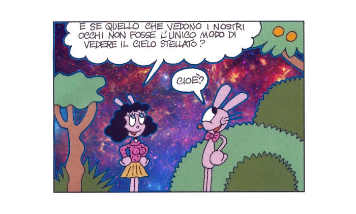 Pinky via lattea infrarosso opera arte evidenza