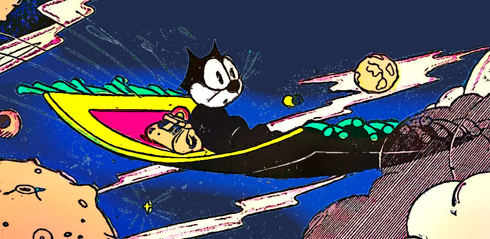 Gatto Felix Tappeto Volante Stelle Evidenza