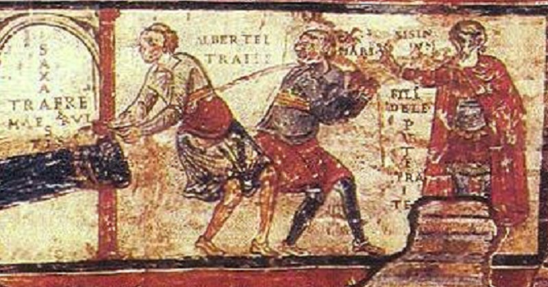 L affresco con fumetto nella basilica di S. Clemente