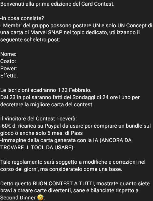 Contest Marvel snap