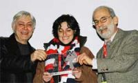 Premiazione di Mabel Morri, con Manara e Giardino
