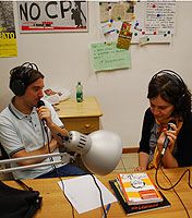 Andrea Antonazzo e Laura Pasotti durante la regist