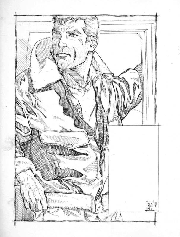 Illustrazione di Brad Barron,matita.