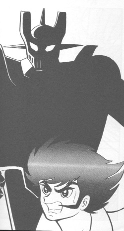 disegno mazinga z, nero con occhi bianchi, dal manga di nagai