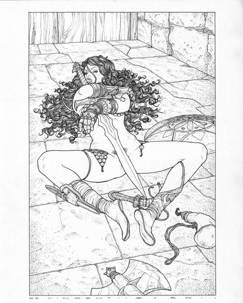 Red sonja 35 x 40 cm