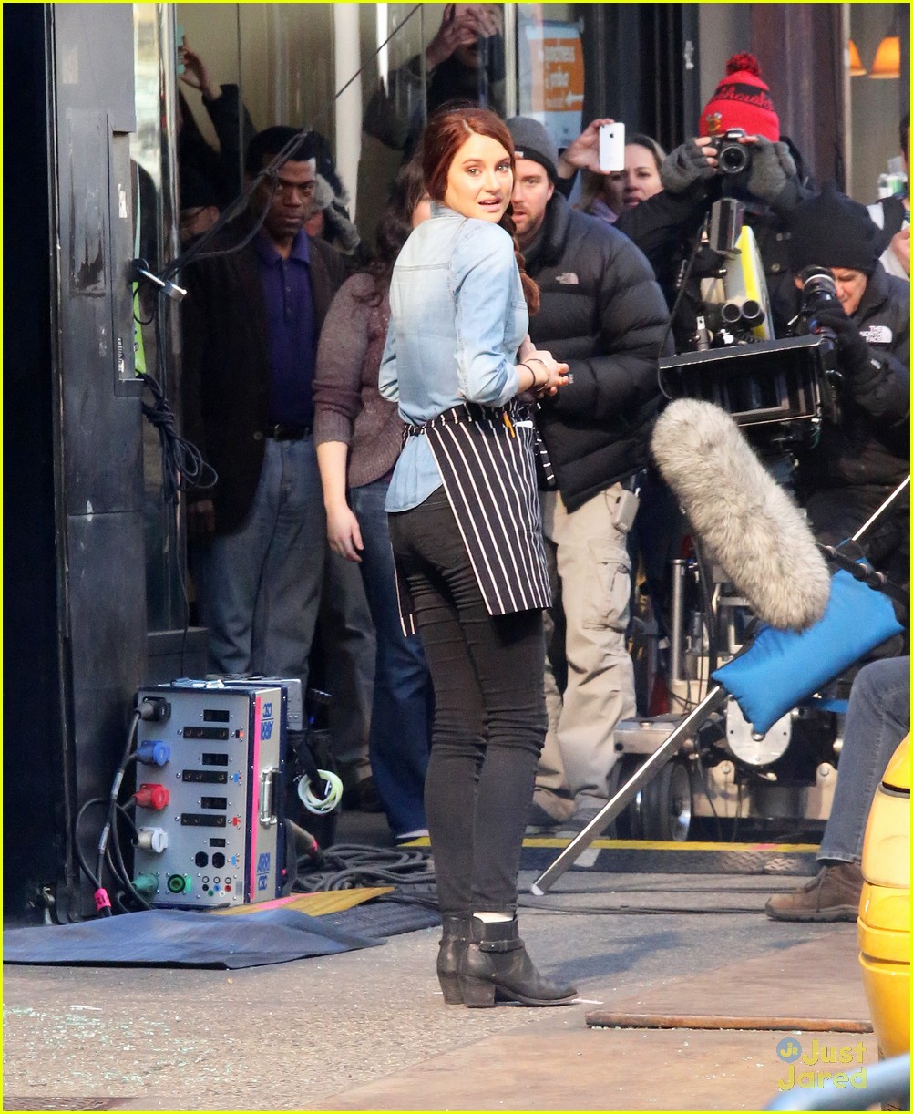 Shailene Woodley on the movie set of 'The Amazing Spider Man 2' in NYC