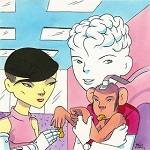 Miguel Angel Martin al Napoli Comicon con Brian The Brain - Brian da adolescent​e