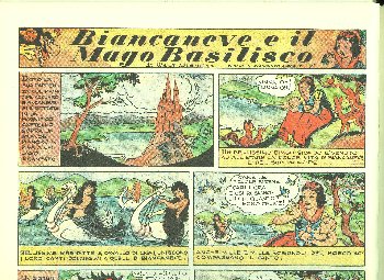 Biancaneve e il mago Basilisco. Scritta da Federico Pedrocchi e disegnata da Nino Pagot, appare su "Paperino"