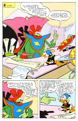 Il malefico (si fa per dire) Rebo di Bottaro in una vignetta tratta da "Paperino e il razzo interplanetario", di Luciano Bottaro.