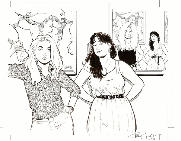 Terry-Moore-Strangers-in-Paradise-calendar-piece-Comic-Art1