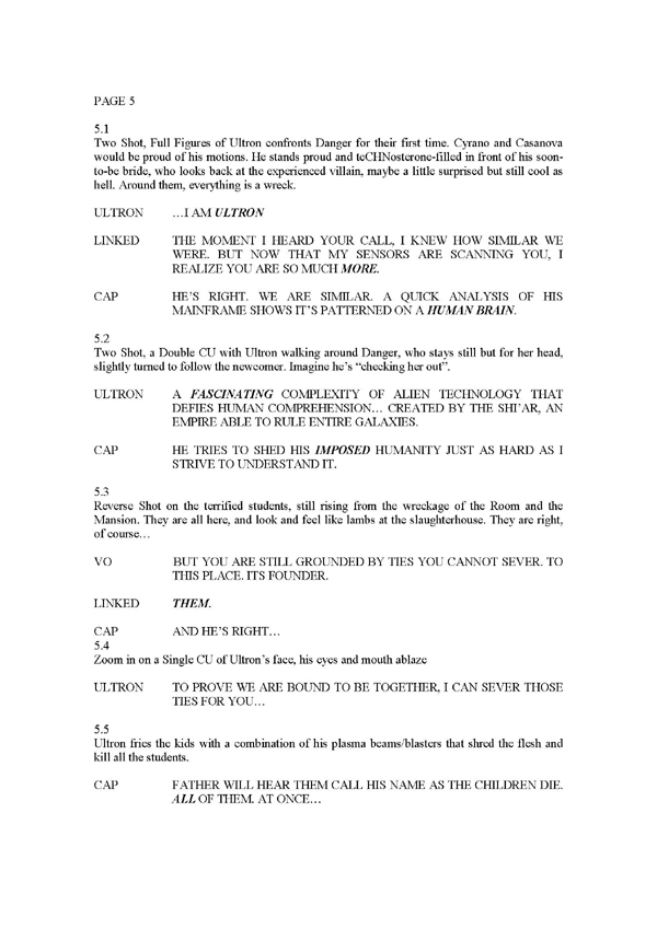 Pag. 5 Sceneggiatura originale
