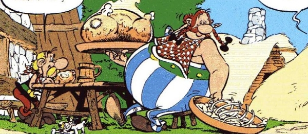 Asterix e Obelix a tavola