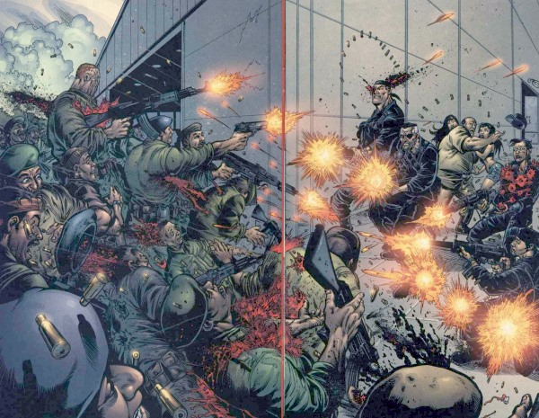 Dida: La splash page di Robertson in Fury n. 5 , pp. 5-6. © Marvel Comics.