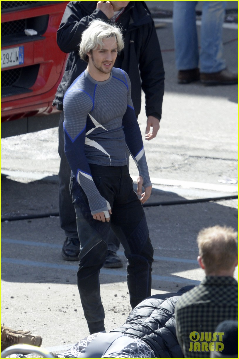 Aaron Taylor Johnson on set of 'The Avengers: Age of Ultron'