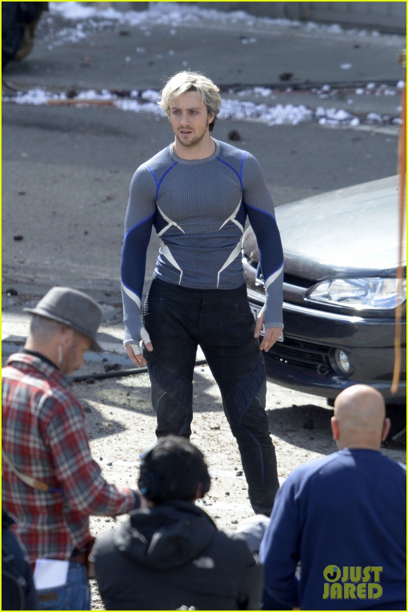 Aaron Taylor Johnson on set of 'The Avengers: Age of Ultron'