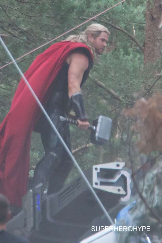On the film set of Avengers: Age of Ultron