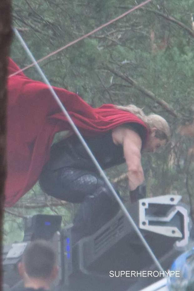 On the film set of Avengers: Age of Ultron