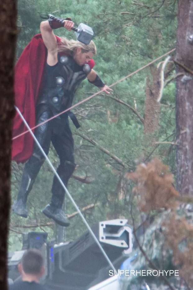 On the film set of Avengers: Age of Ultron