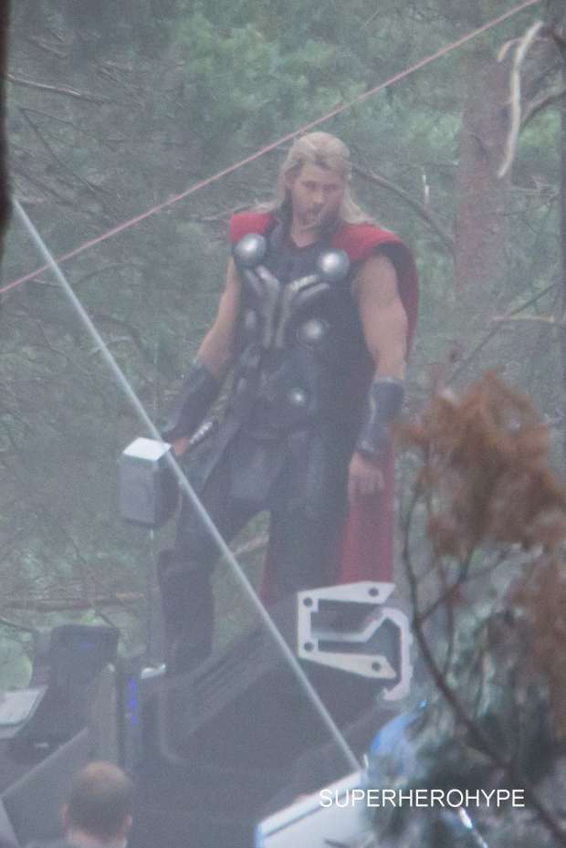On the film set of Avengers: Age of Ultron