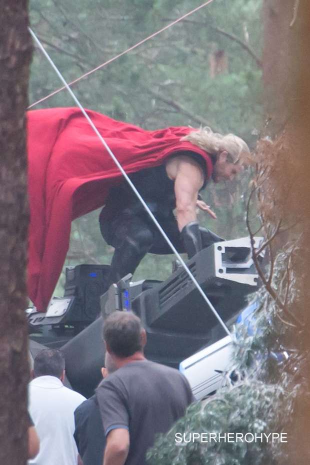 On the film set of Avengers: Age of Ultron
