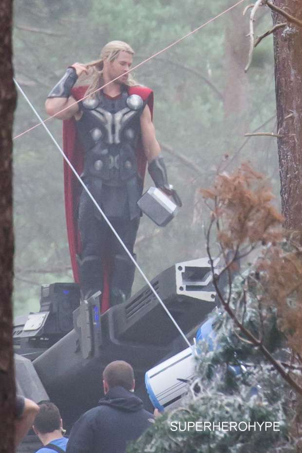 On the film set of Avengers: Age of Ultron
