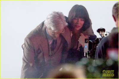 *EXCLUSIVE* Michael Douglas and Evangeline Lilly on the set of "Ant Man"