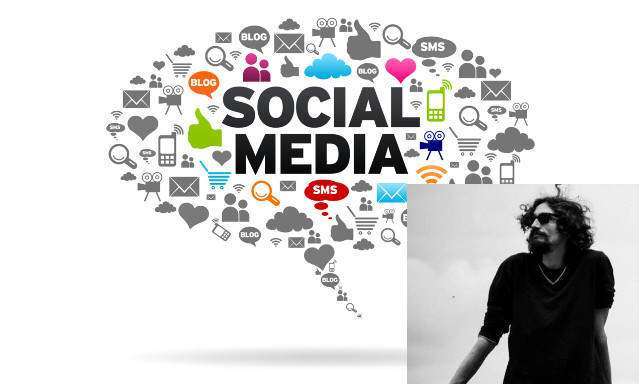 Social Media speech bubble on white background.