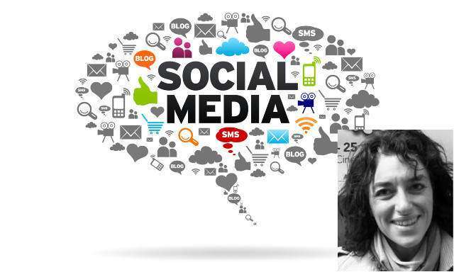 Social Media speech bubble on white background.