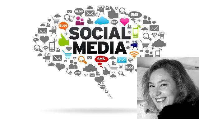 Social Media speech bubble on white background.