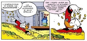 Paperone fa il bagno nelle monete