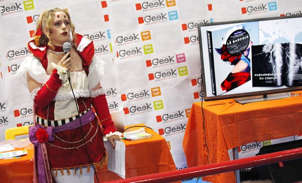 Ida Vinella durante il talk 'La fenomenologia del cosplay' al BGeek 2015