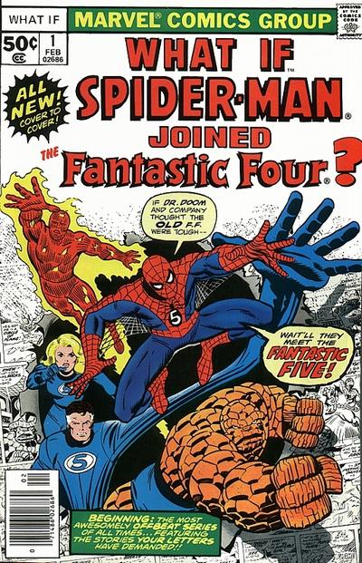 La copertina di What If? #1 (Febbraio 1977) di George Pérez e Joe Sinnott.