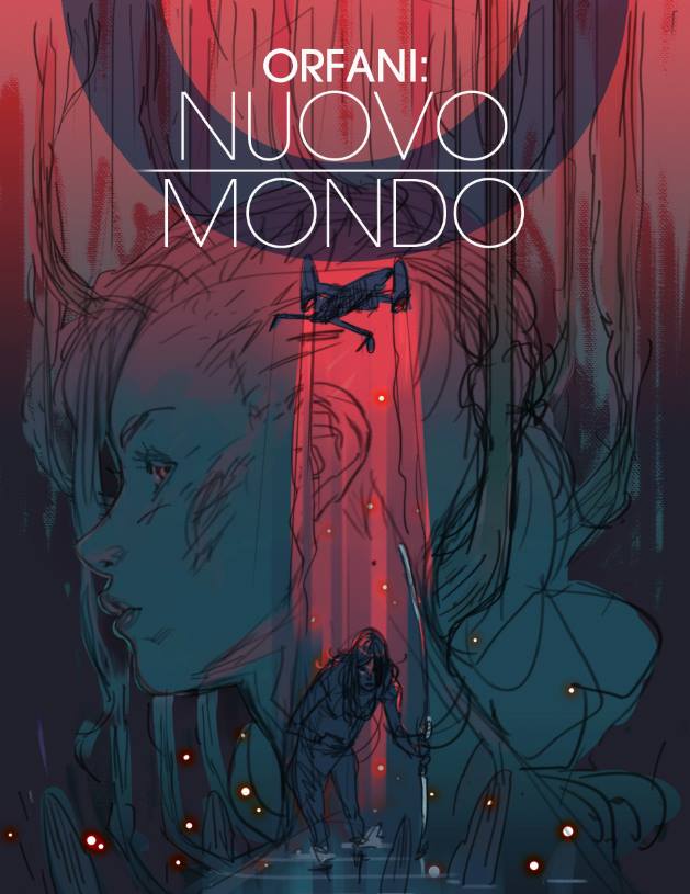 La prima stupenda proposta di De Longis per la cover del primo numero di Nuovo Mondo