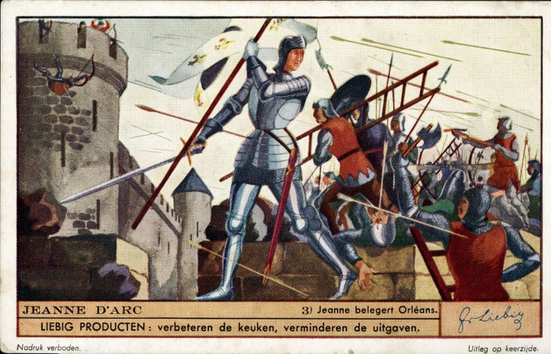 Giovana d'Arco guida i francesi all'assedio di Orleans Figurina Liebig