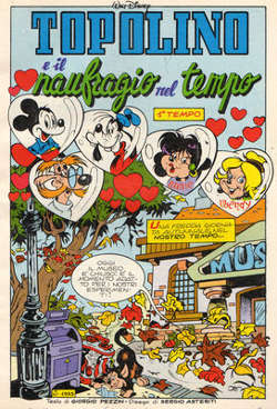 Prima pagina di Topolino e il naufragio nel tempo