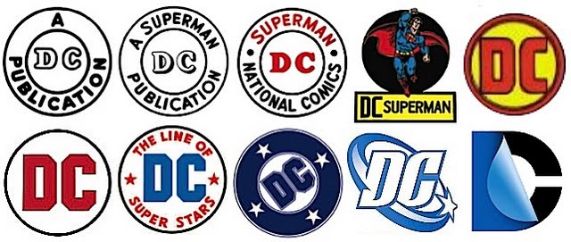 Various DC brands 1940-2012® / © year of creation DC Comics.Composite: Brian Saner Lamken for Blam's Blog,from Grand Comics Database, Brainchild Studios, and other sources.