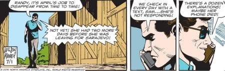 Una recente striscia di "Judge Parker" di Woody Wilson e Mike Manley.