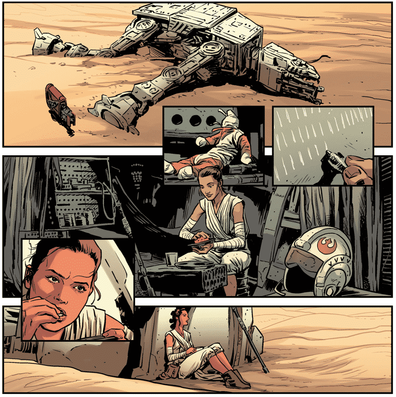 Rey nel fumetto Star Wars Il Risveglio Della Forza