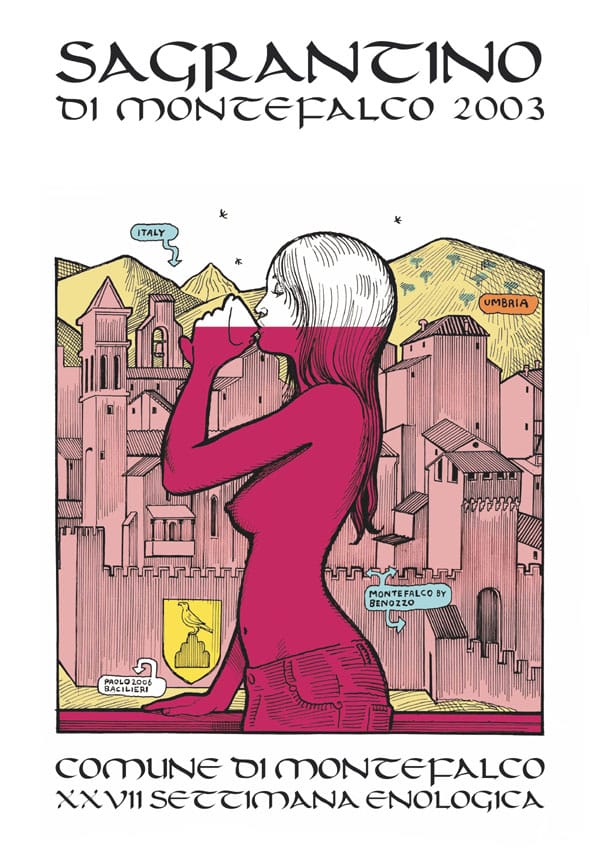VINCOMICS mostra SAGRANTINO Paolo Bacilieri Etichetta