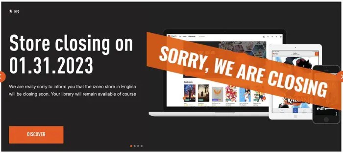 Izneo Sorry Closing Sign Full