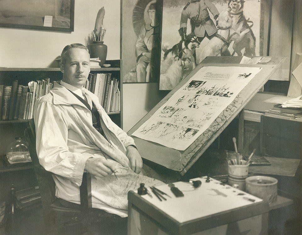 Intro 1933 Chicago Foster Tarzan page and Mountie paintin